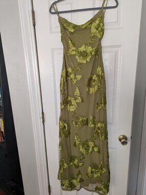 Cider Floral Lace Up Backless Maxi Dress